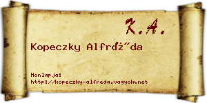 Kopeczky Alfréda névjegykártya